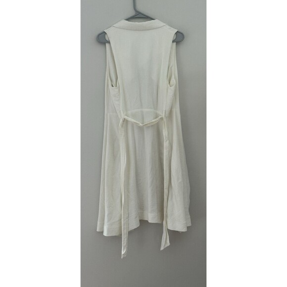 Anthropologie Draped Longline Vest White Wrapped Tie duster size XS/S bohochich - Picture 4 of 5